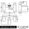 Hudson Reed Strike Open Spout Bath Shower Mixer Shower Kit Wall Bracket Dimension
