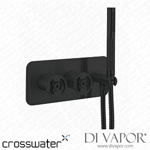 Crosswater Union WRAS Approved 2 Outlet Concealed Thermostatic Bath Shower Valve with Wheels & Shower Handset - Matt Black UB1701LBPM-WLBP1501R+ Spare Parts