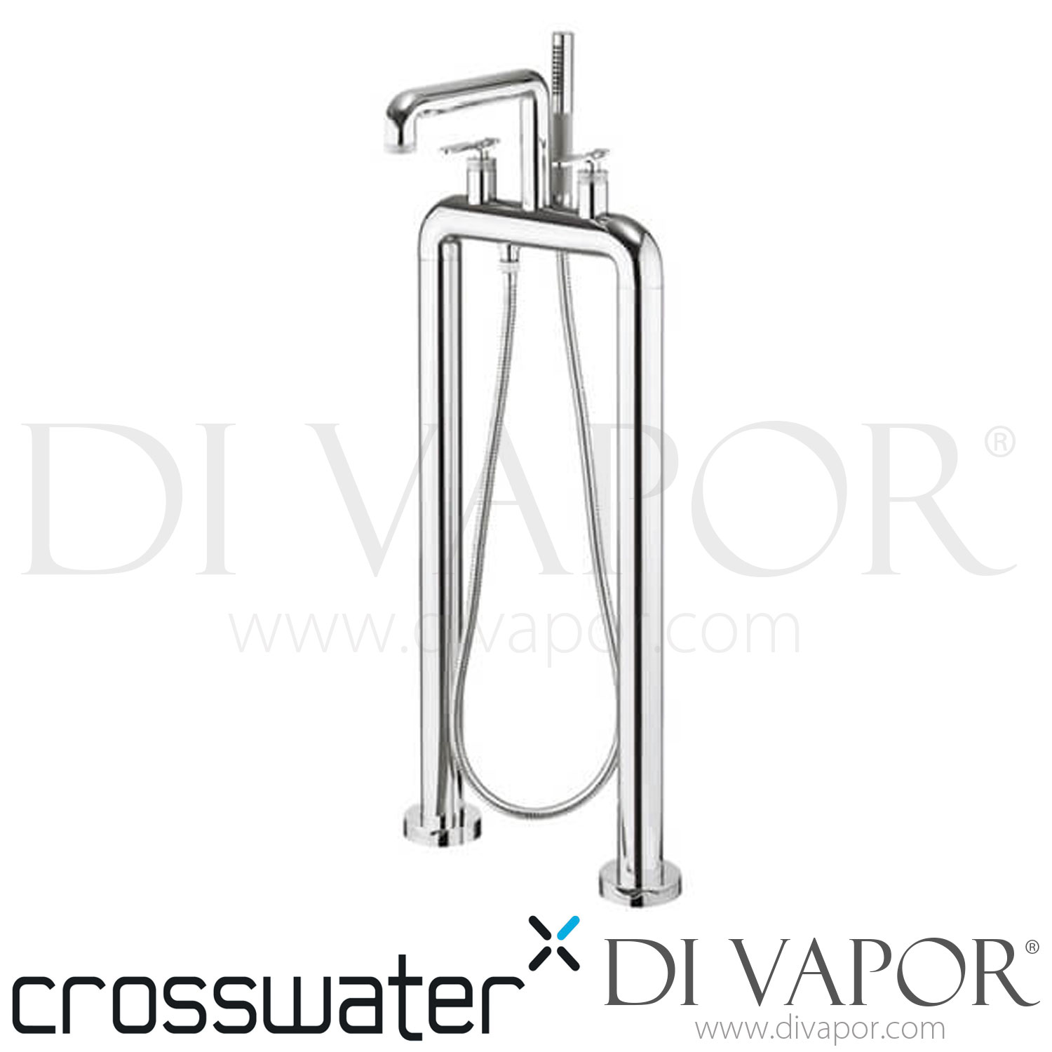 Crosswater UB422DC_LV+ Union Free Standing Bath Filler & Shower Kit Chrome with Levers Spare Parts
