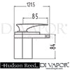 Hudson Reed MARBURY Basin Mixer Push Button Waste Tap Dimension
