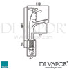 VADO Vecta High Neck Sink Pillar Taps Dimension