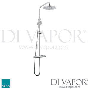 Vado Velo VEL-149RRK/DIV/ST-CP Thermostatic Shower Bar with Rigid Riser Shower with Handset Shower Kit