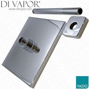 Vado Velo VEL-HEAD/SQ/SA150-CP Square Shower Head with 150cm Ceiling Mounting Arm Chrome