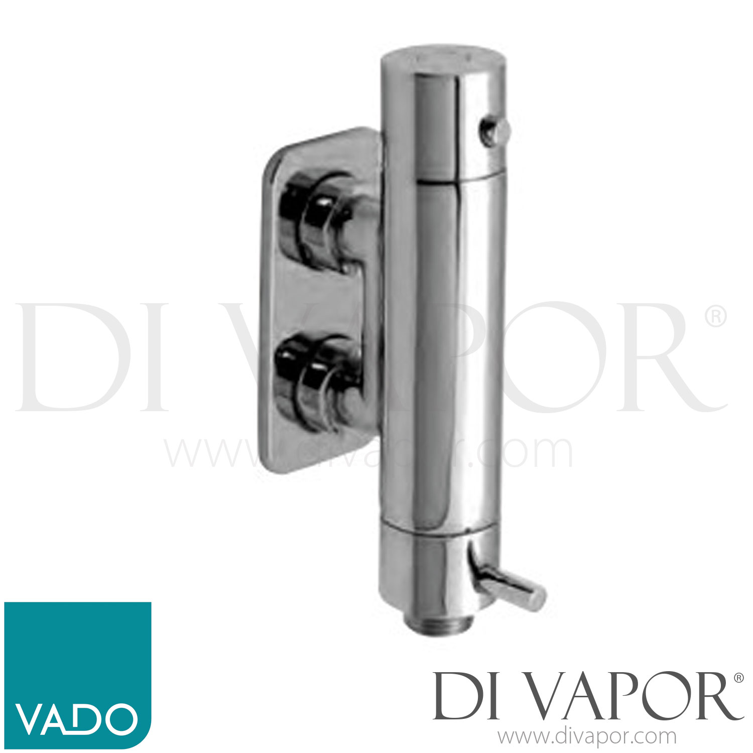 VADO VER149/ROC/P Vertix Exposed Vertical Round Thermostatic Shower