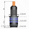 Wax Thermostatic Cartridge for Vado V-001D-PLA | VEL-149 | Vertix | Velo Shower Mixers