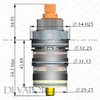 Paffoni ZVIT052 Thermostatic Cartridge for LEQ Shower Mixers LEQ 510, LEQ 514, LEQ 515