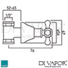 VADO Victoriana stop Valve half Wall Mounted Dimension