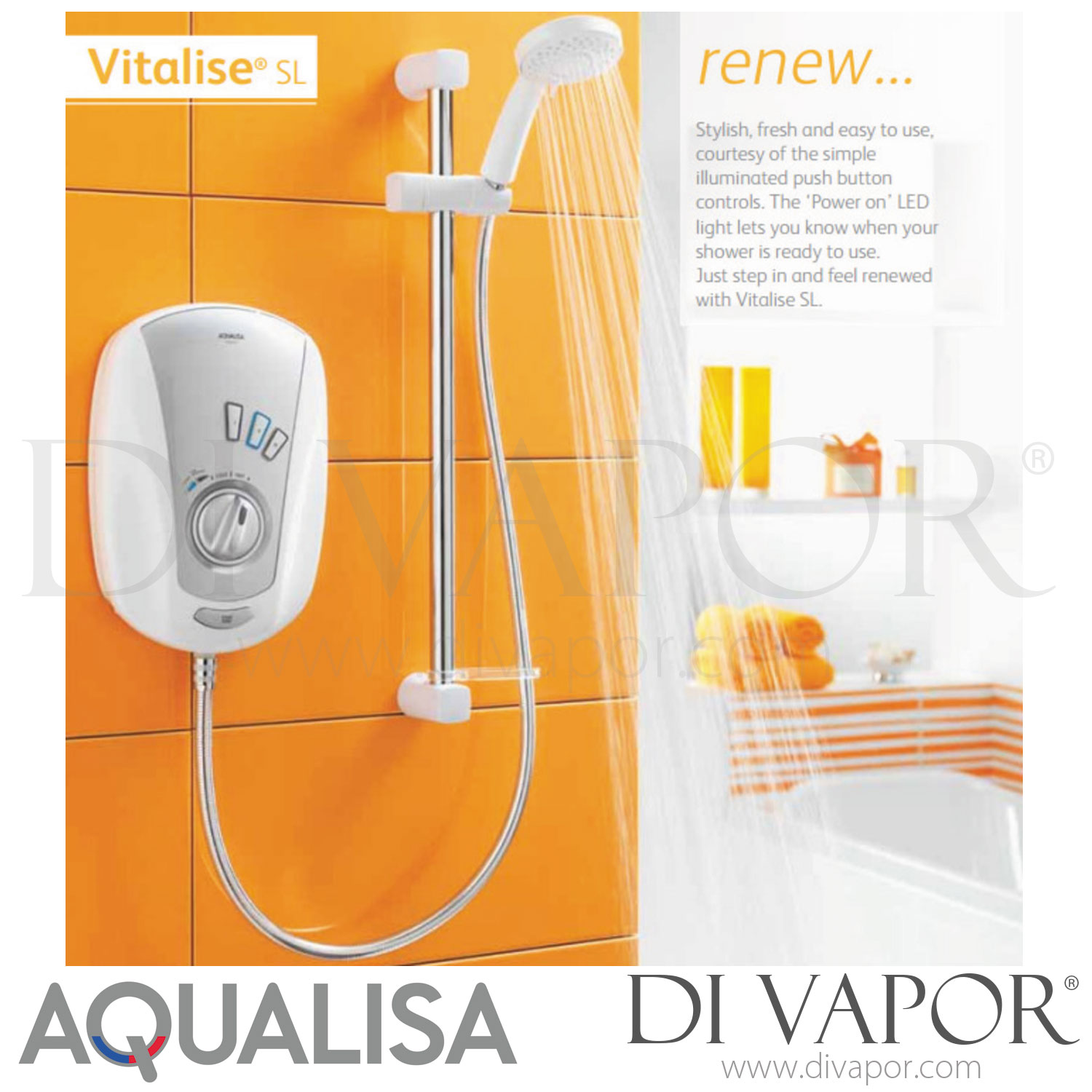 Aqualisa VTE8521SL Vitalise Electric SL 8.5kW Shower Spare Parts