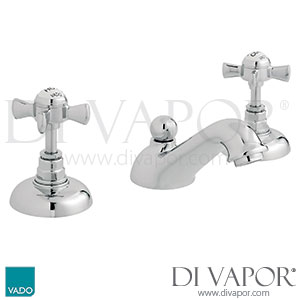 VADO WEN-101-C/P Wentworth 3 Hole Basin Tap Mixer Deck Mounted with Pop-Waste Spare Parts