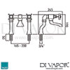 VADO Wentworth 2 Hole Bath Filler Pillar Mounted Dimension