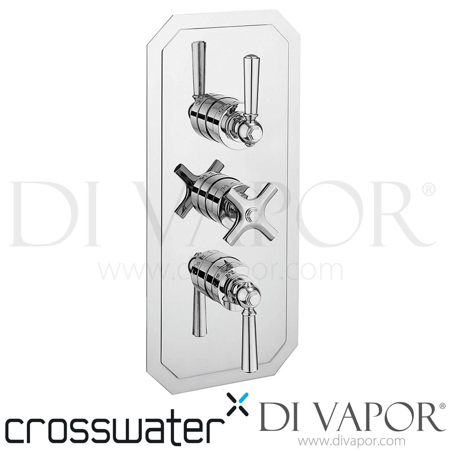Crosswater WF2000RC_CLV+ Waldorf Art Deco Chrome Lever Triple Thermostatic Shower Valve with 2 Way Diverter Spare Parts