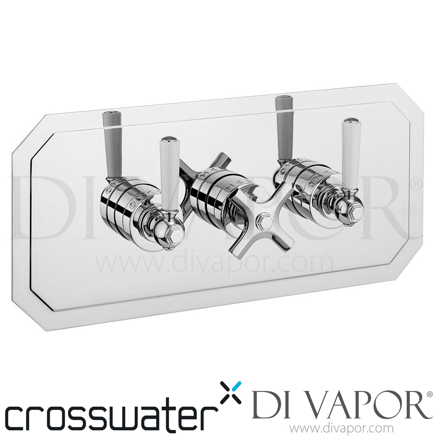 Crosswater WF3001RC_LV+ Waldorf Art Deco White Lever Triple Thermostatic Shower Valve with 3 Way Diverter Spare Parts