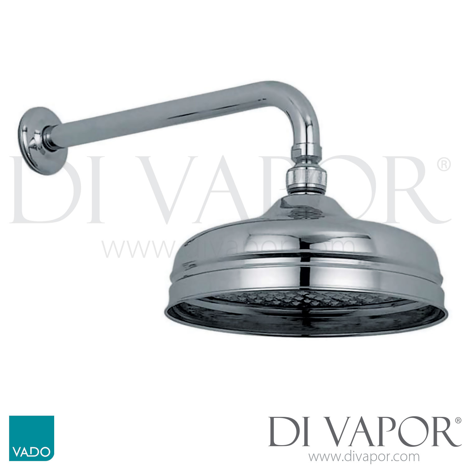 VADO WG16102AC/P Traditional 200mm (8 ) Round Shower head with Shower