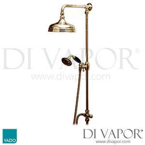 VADO WG-26204A-A/G Traditional Rigid Riser Kit Shower head, Shower Handset, Diverter Spare Parts