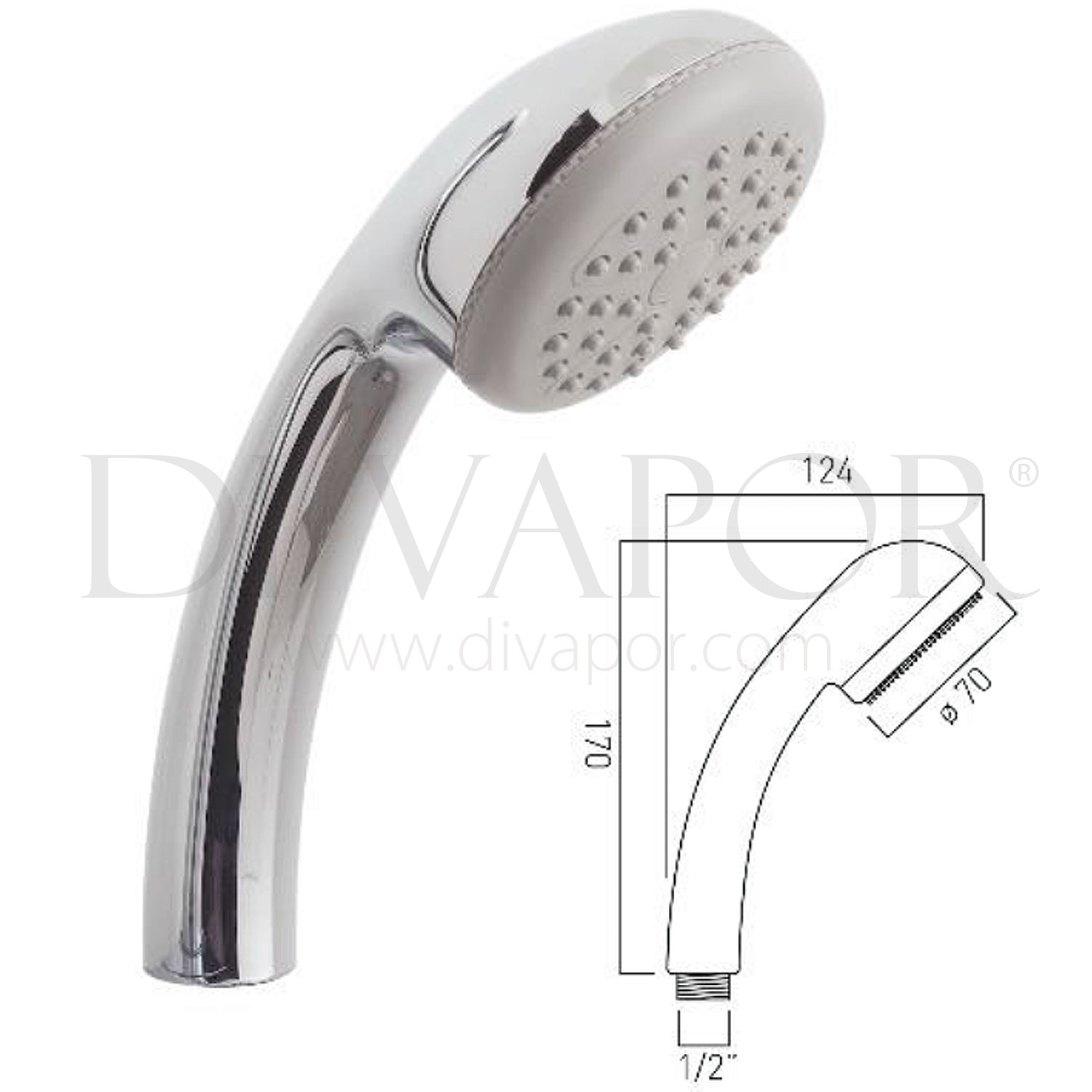 Vado WGAKIT600/HANDSETC/P Single Function Shower Handset
