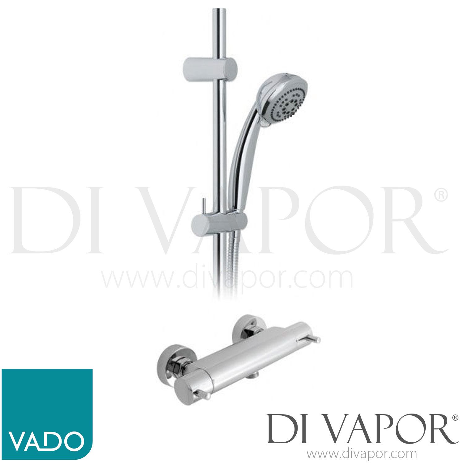 VADO WGCELBOX149/SPC/P Celsius Wall Mounted Exposed Thermostatic
