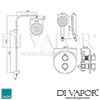 VADO Celsius Round Concealed Shower Valve Dimension