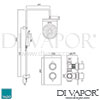 VADO Celsius Square Concealed Shower Dimension