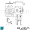 VADO Life Oval Concealed 3 Outlet Shower Valve Dimension