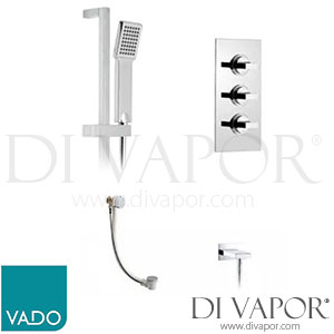 VADO WG-NOTBOX-C/P Notion Concealed Shower Valve with Rectangular Back Plate and Kit Spare Parts