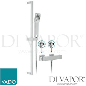 VADO WG-TEBOX149/B-1/2-C/P TÉ Wall Mounted Exposed Thermostatic Shower Valve 1/2