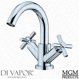 MGM DBUK404 Cross Monobloc Basin Mixer Tap with Waste Spare Parts