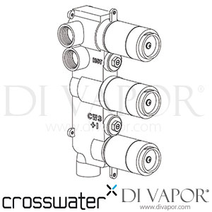 Crosswater WLBP3000R+ 3 Outlet Thermostatic Shower Valve Body (No Collars) Portrait Shower Spare Parts