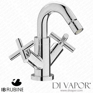 IB Rubinetti WO225CC Wow Monohole Bidet with Two Handles Complete with Drain Spare Parts