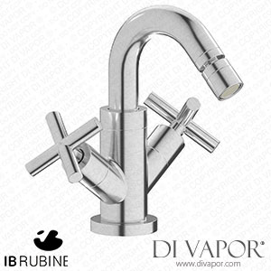 IB Rubinetti WO225SS Wow Monohole Bidet with Two Handles Complete with Drain Spare Parts