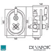 VADO Westbury 1 Outlet 2 Handle Concealed Shower Valve Dimension