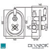 VADO Westbury 1 Outlet 2 Handle Concealed Shower Dimension