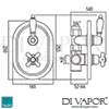 VADO Westbury 1 Outlet 2 Handle Concealed Shower Dimension