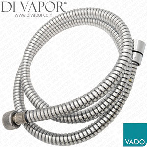 Vado XSH-34-120-C/B 120cm Shower Hose 1/2 Inch x 1/2 Inch Chrome Black