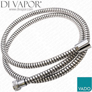 Vado XSH-34-120R-C/B Reinforced 120cm Shower Hose 1/2 Inch x 1/2 Inch Chrome Black