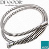 Vado XSH-34-120R-C/B Reinforced 120cm Shower Hose 1/2 Inch x 1/2 Inch Chrome Black