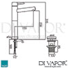 VADO Zoo Mono Basin Mixer Single Lever Clic-clac Waste Dimension