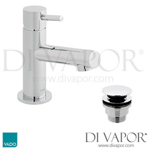 VADO Zoo-100M/CC-C/P Zoo Mini Mono Basin Mixer Single Lever Deck Mounted with Universal Waste Spare Parts