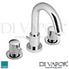 VADO Zoo 3 Hole Basin Mixer Deck Mounted pop-up Waste Spare Parts