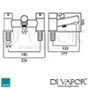 VADO Zoo 2 Hole Bath Shower Mixer Dimension