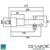 VADO Zoo Bath Spout with Diverter Dimensions
