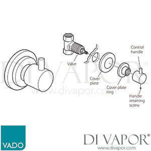 Vado ZOO-143-1/2 Zoo Wall Mounted Stop Valve with Round Backplate Spare Parts
