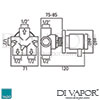 Vado ZOO-144/3-C/P Zoo 3 Way Diverter Valve with Round Backplate