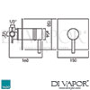 VADO Zoo Square Back Plate Shower Dimension