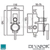 VADO Zoo Shower Valve with Diverter Dimensions