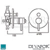 VADO Zoo Round Back Plate Shower Valve Wall Diverter Dimension