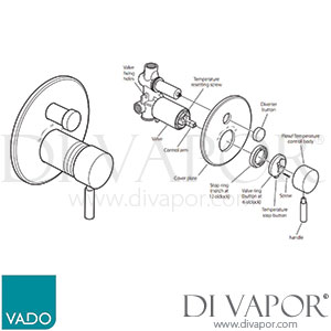 Vado ZOO-147T Zoo Single Lever Thermostatic Bath Shower Mixer with Diverter Spare Parts