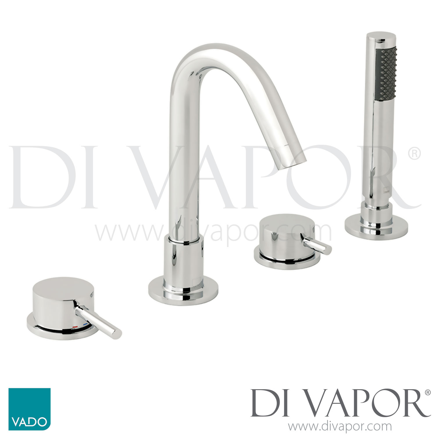 VADO Zoo232CP Zoo 4 Hole Bath Shower Mixer Single Lever Deck Mounted