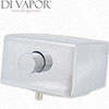 CVP Concealed Shower Valve Square 42mm x 42mm Temperature Control Handle for ABSP-10-0004.C Thermostatic Cartridge - ZZ7DF Compatible Spare