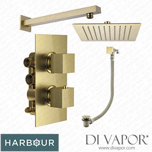 Harbour Status Brushed Brass Shower Package with 2 Outlet Valve Spare Parts