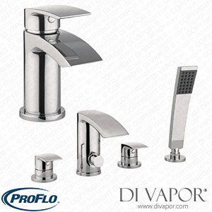 Proflow Tiera Basin Mixer 4 Hole Bath Shower Mixer Value Pack Spare Parts